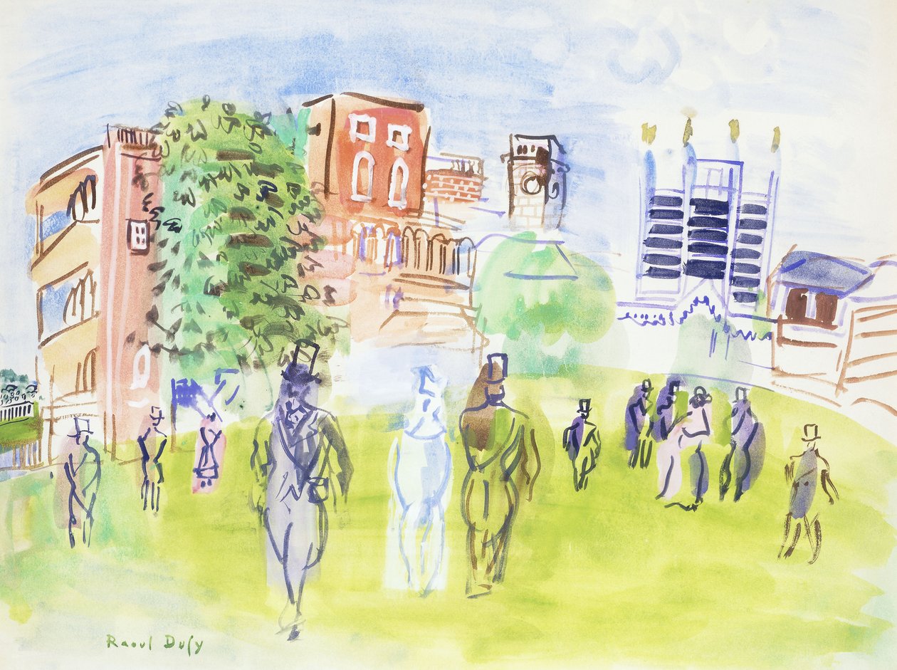 Ascot, tribunerne; Ascot, tribunerne af Raoul Dufy