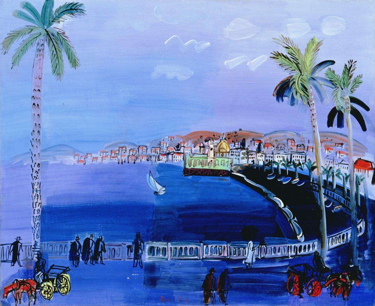 Baie des Anges, Nice, ca. 1926 (olie på lærred) af Raoul Dufy