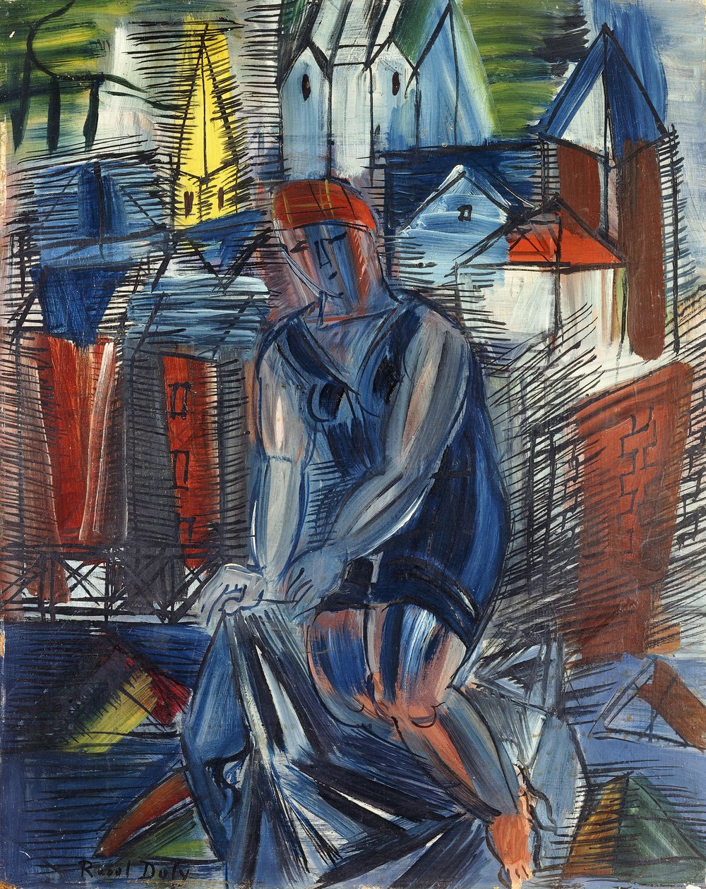 Bader (baigneuse), ca. 1950 (olie på plade) af Raoul Dufy