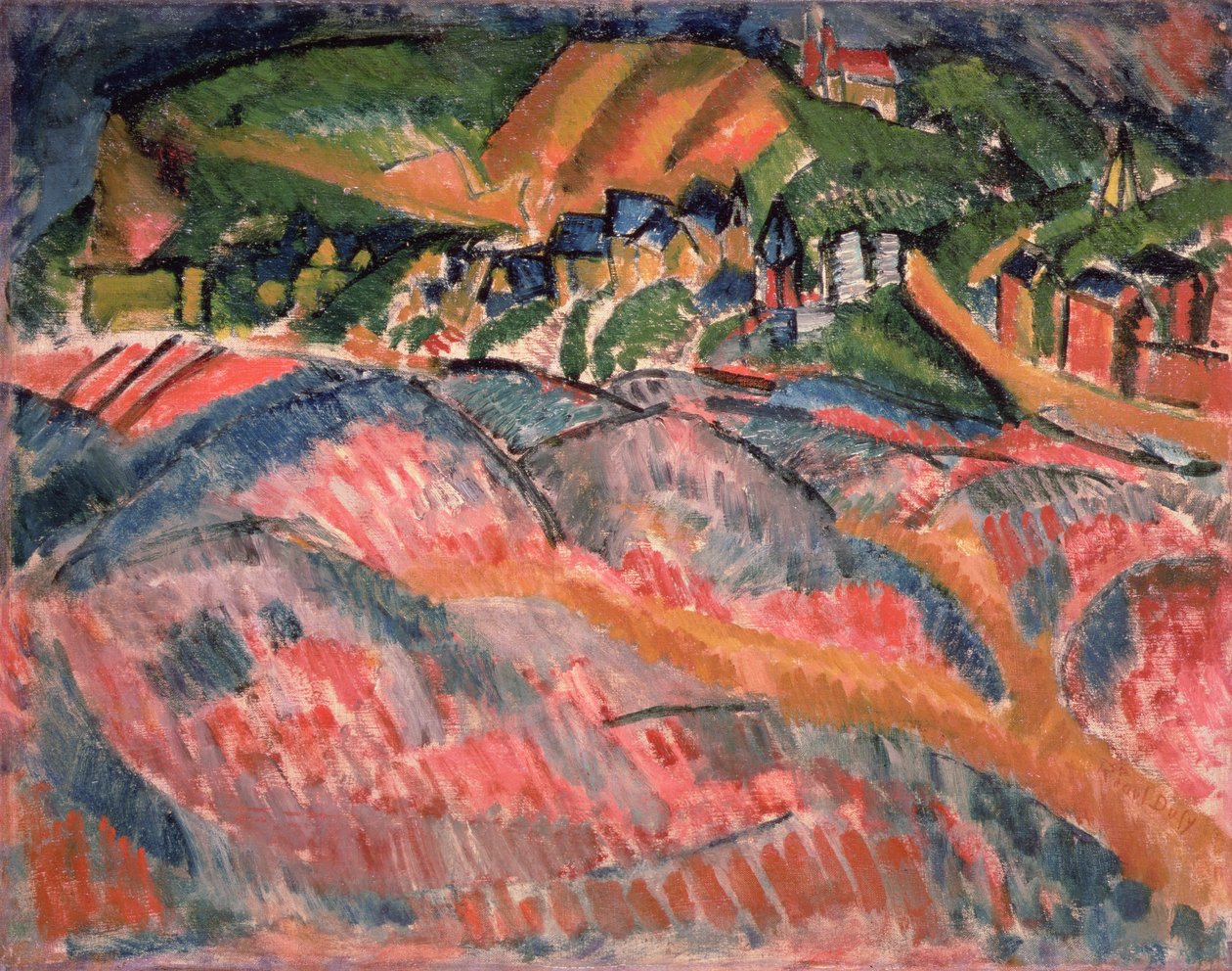 Strand ved Sainte Adresse af Raoul Dufy