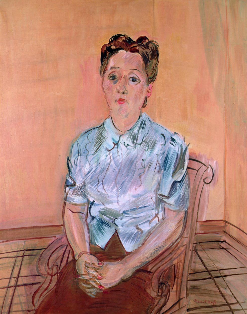 Berthe i satinbluse (olie på lærred) af Raoul Dufy