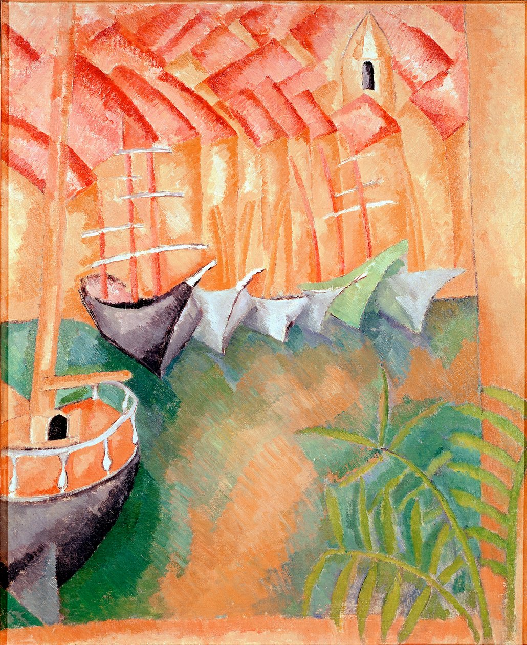 Både ved en kaj i havnen i Marseille Maleri af Raoul Dufy (1877-1953) 1908 Paris, Modern Art Gallery af Raoul Dufy