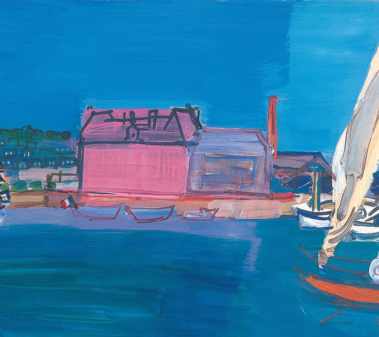 Både hav små flag huse lille havn dock sejl af Raoul Dufy