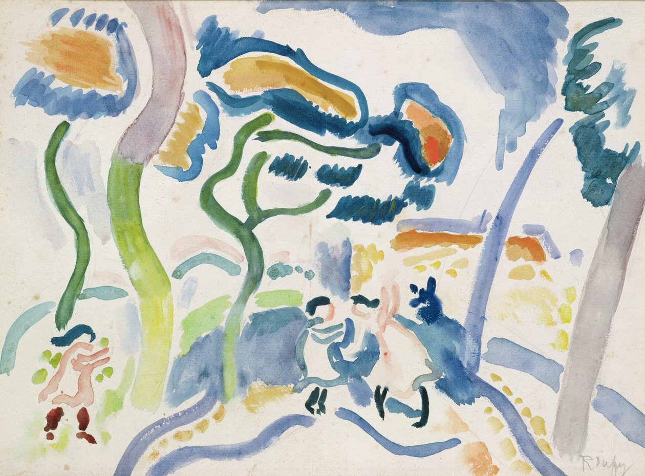 Legende børn (akvarel på papir) af Raoul Dufy
