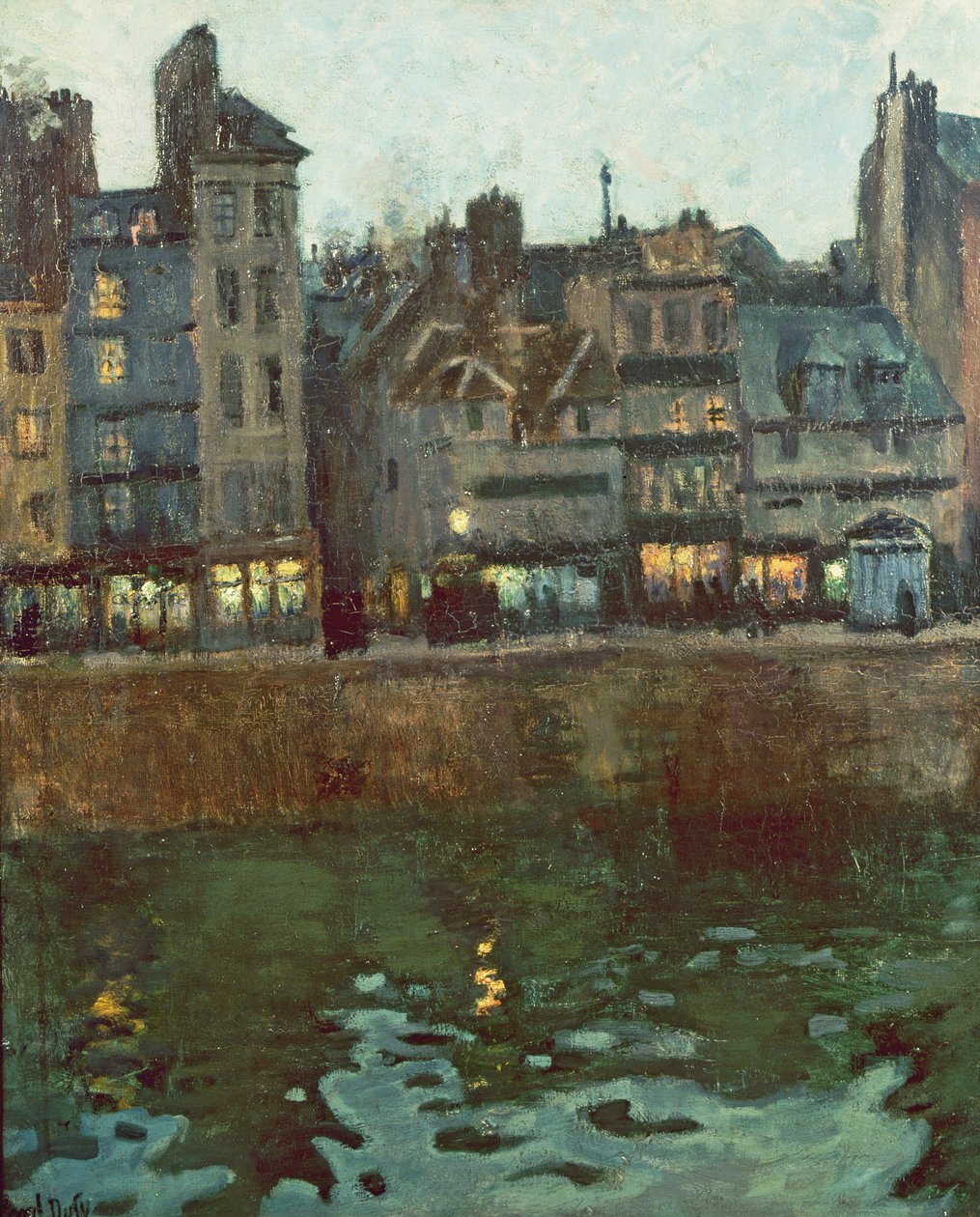 Skumring i havnen i Le Havre (olie på lærred) af Raoul Dufy