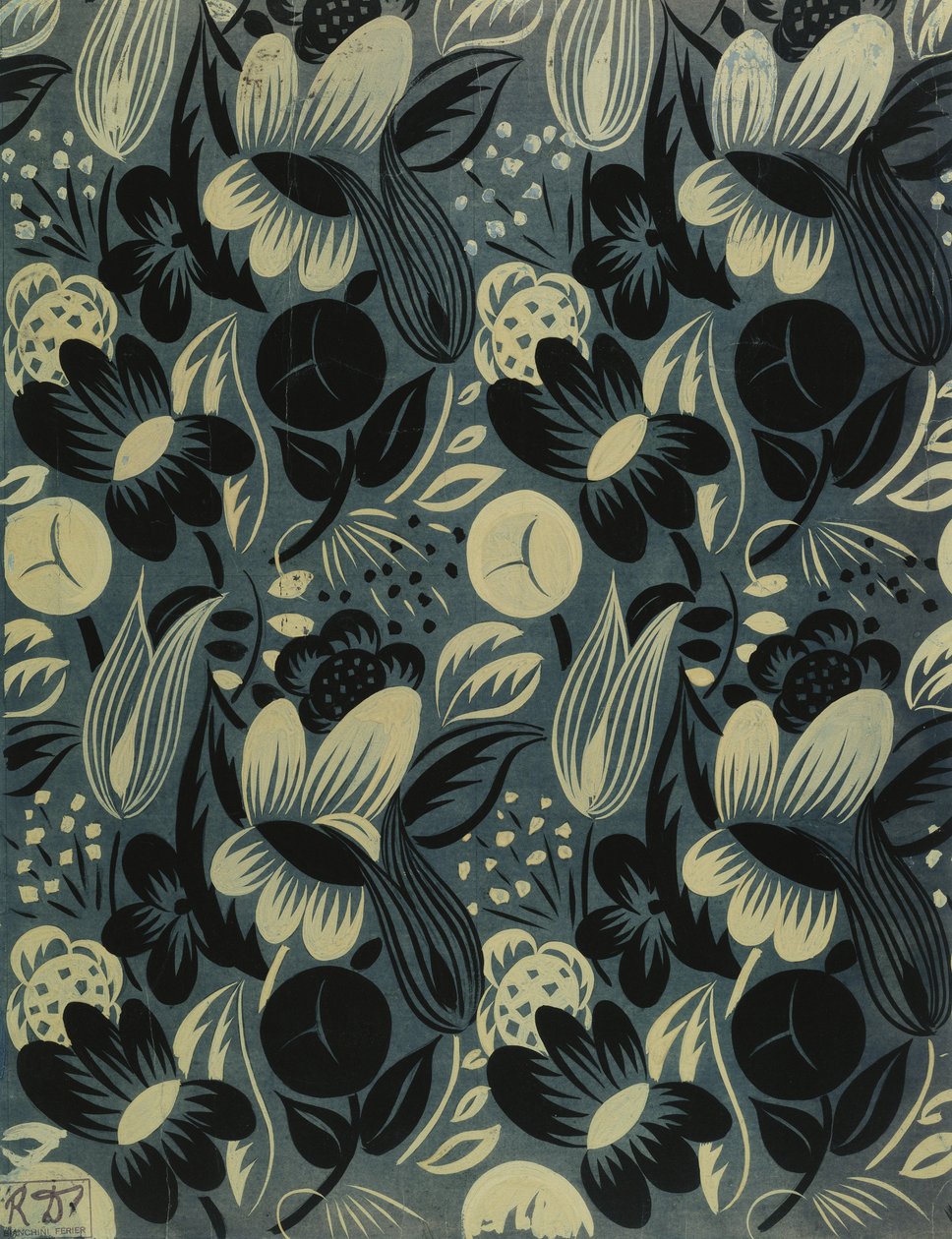 Blomster på blå baggrund; Fleurs sur Fond Bleu af Raoul Dufy