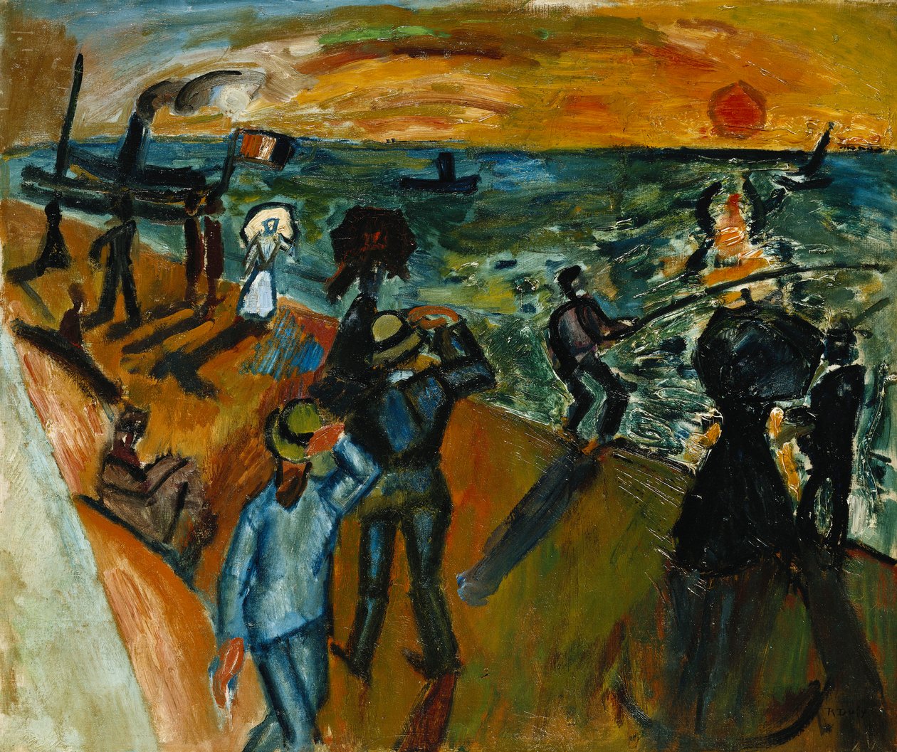 Vindstød (Lystfiskere med deres liner); Coup de Vent (Pecheurs a la Ligne) af Raoul Dufy