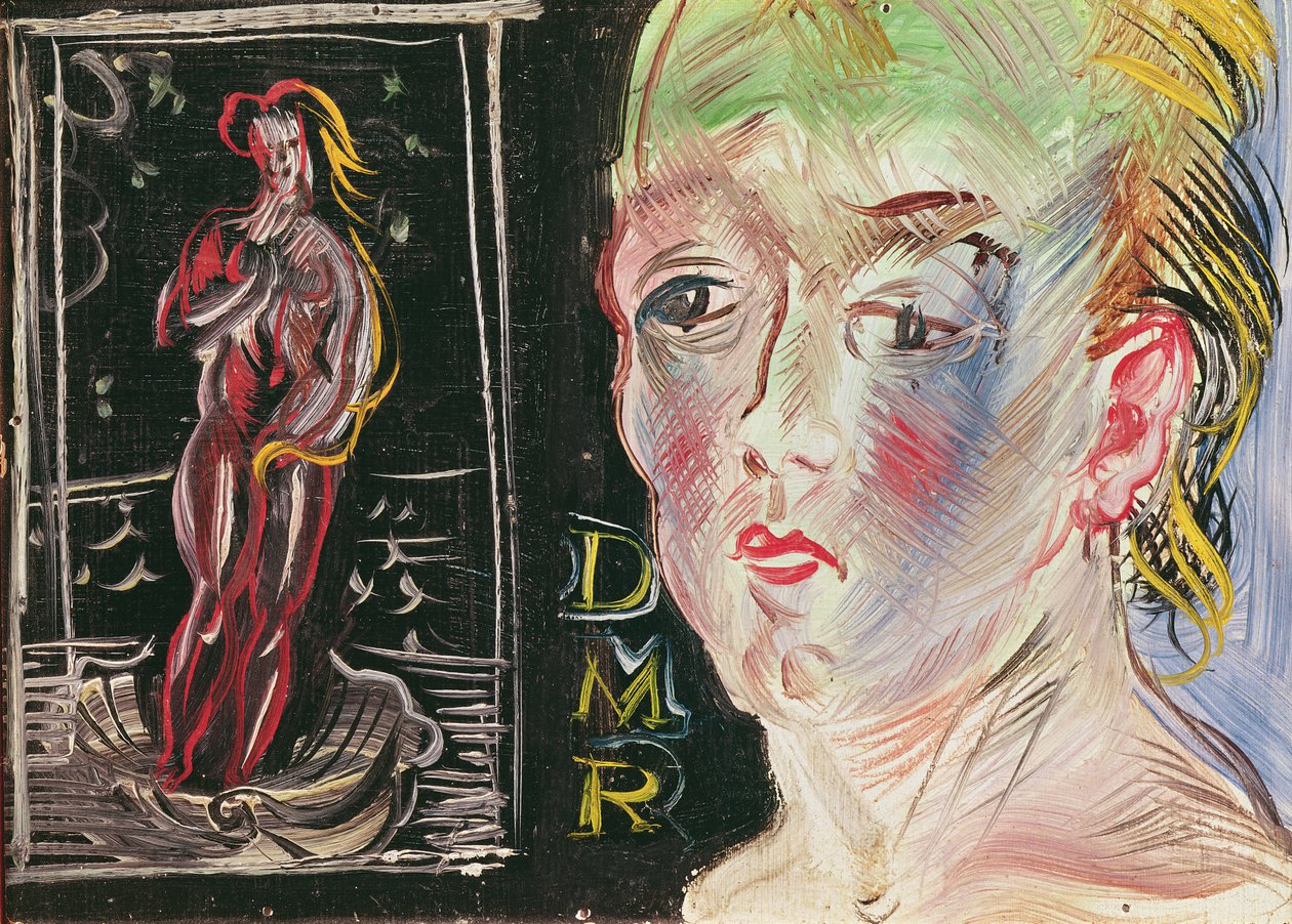 Kvindehoved og Amphitrite (olie på lærred) af Raoul Dufy