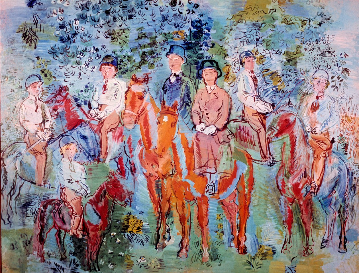 Ryttere i skoven af Raoul Dufy