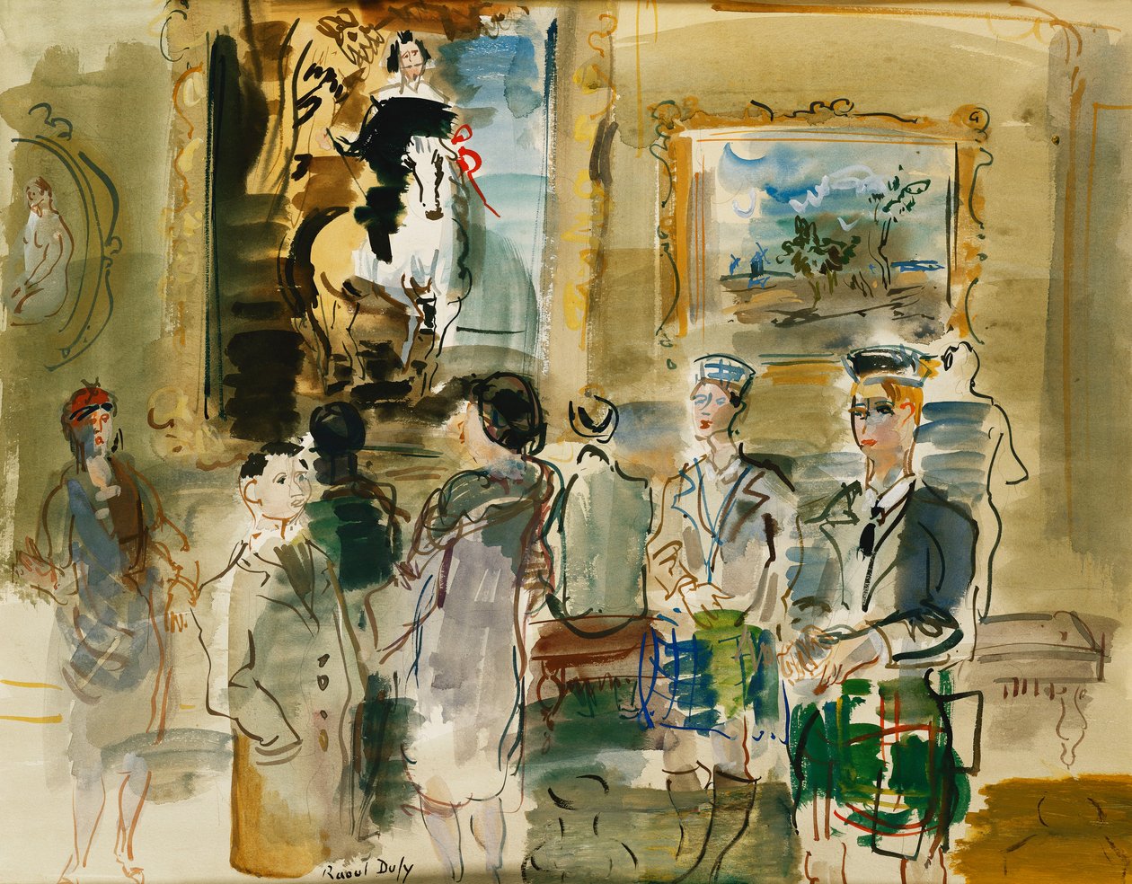 I National Gallery, Edinburgh; Dans la Galerie Nationale, Edimbourg af Raoul Dufy