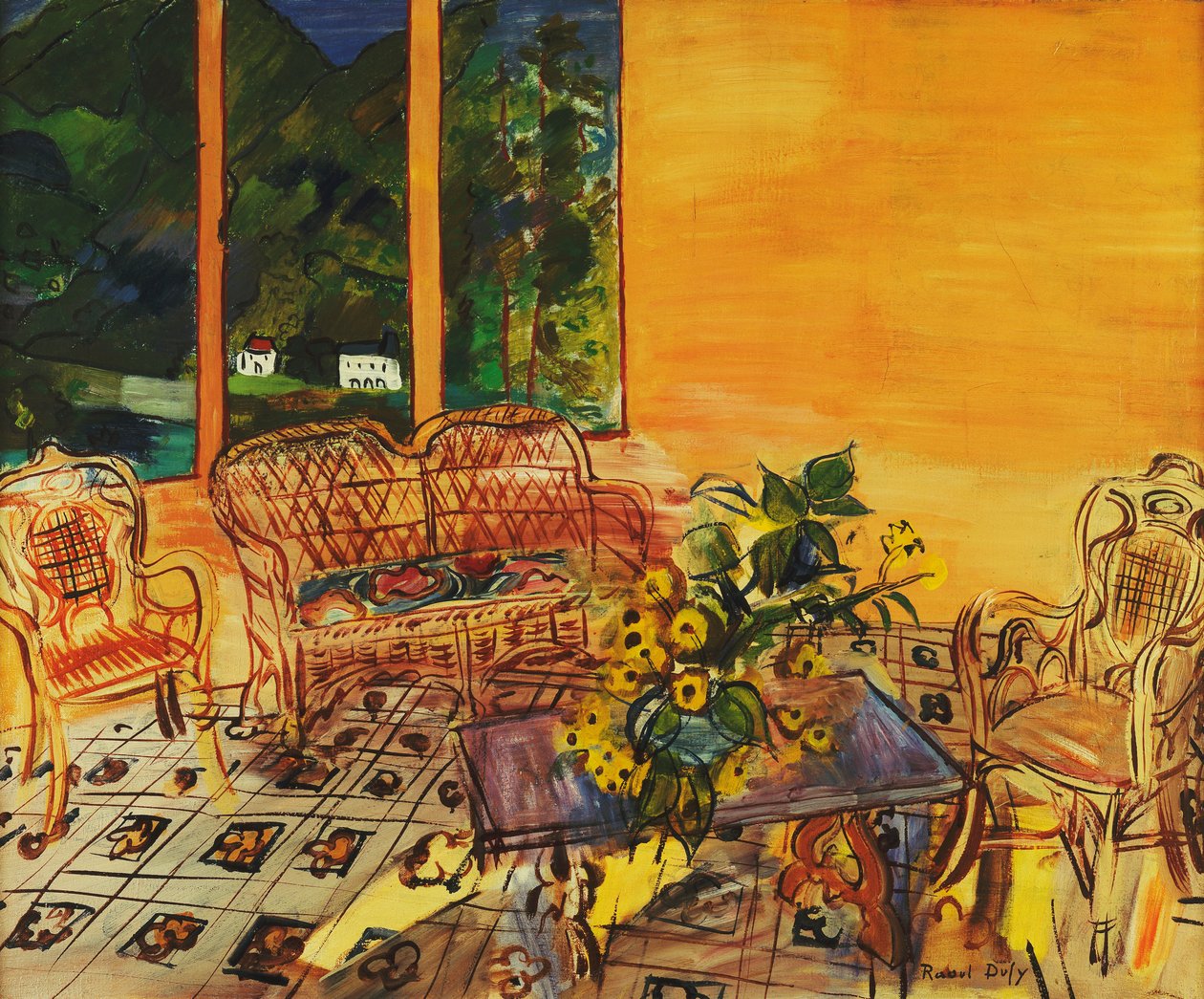 Interiør, Vernet les Bains; Interieur, Vernet les Bains af Raoul Dufy