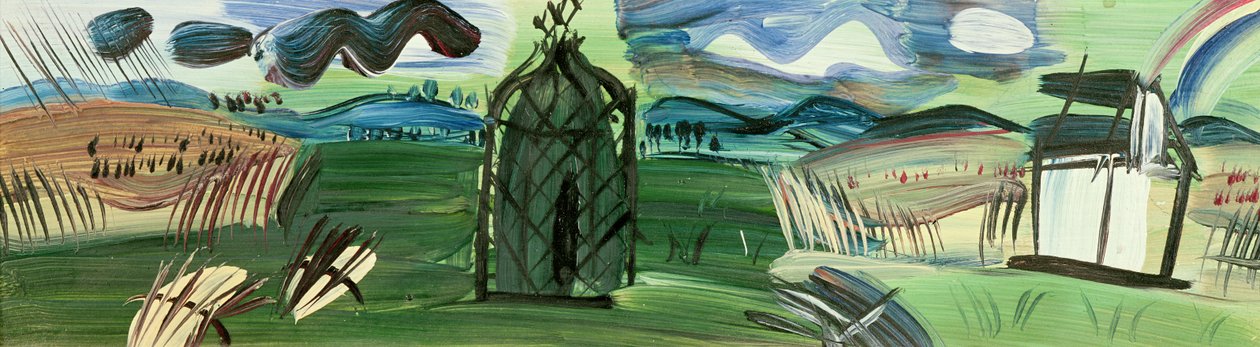 Kiosk og regnbue (olie på lærred) af Raoul Dufy