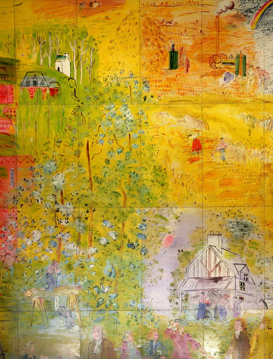 La Fee Electricite, detalje af højre side, der forestiller høsten af Raoul Dufy