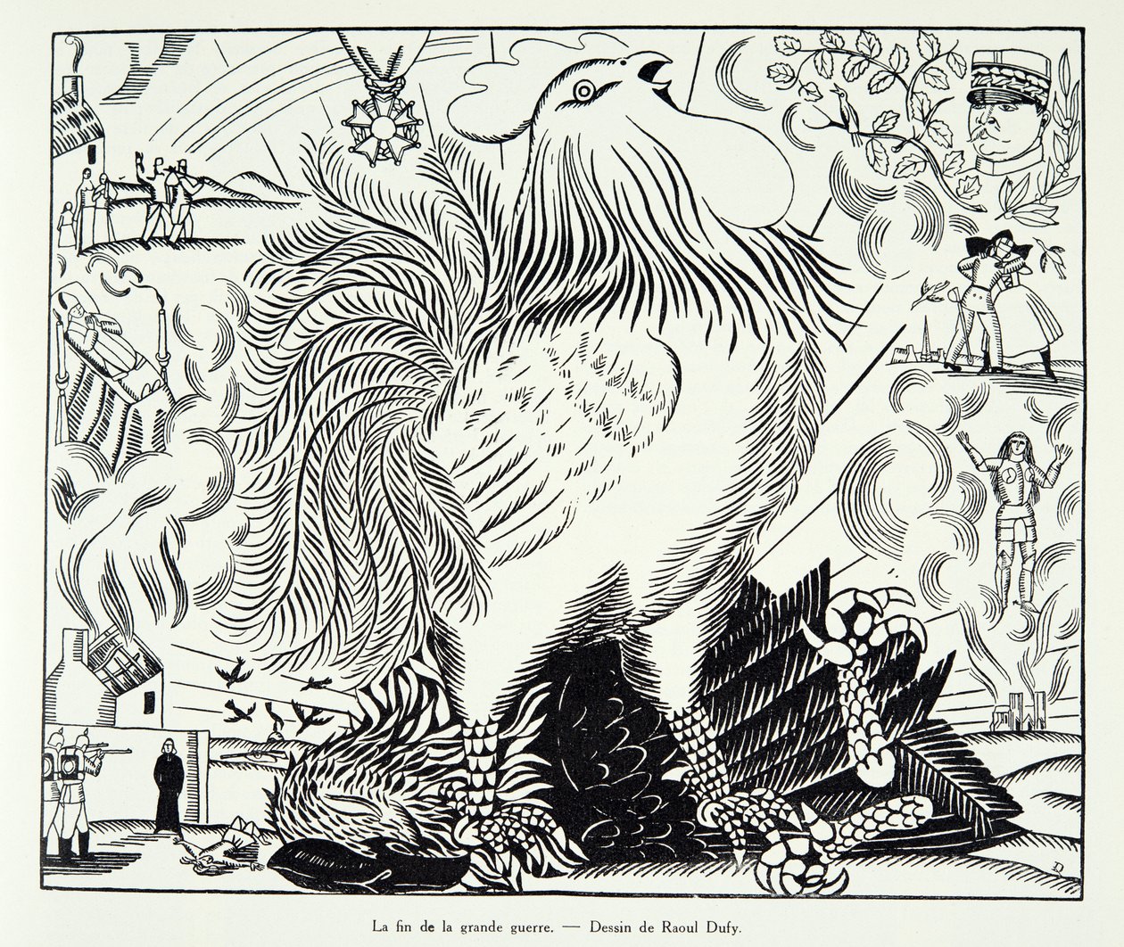The End of the Great War, fra Histoire de la Troisieme Republique, Vol. I, Political History, pub.1933 (litho) af Raoul Dufy