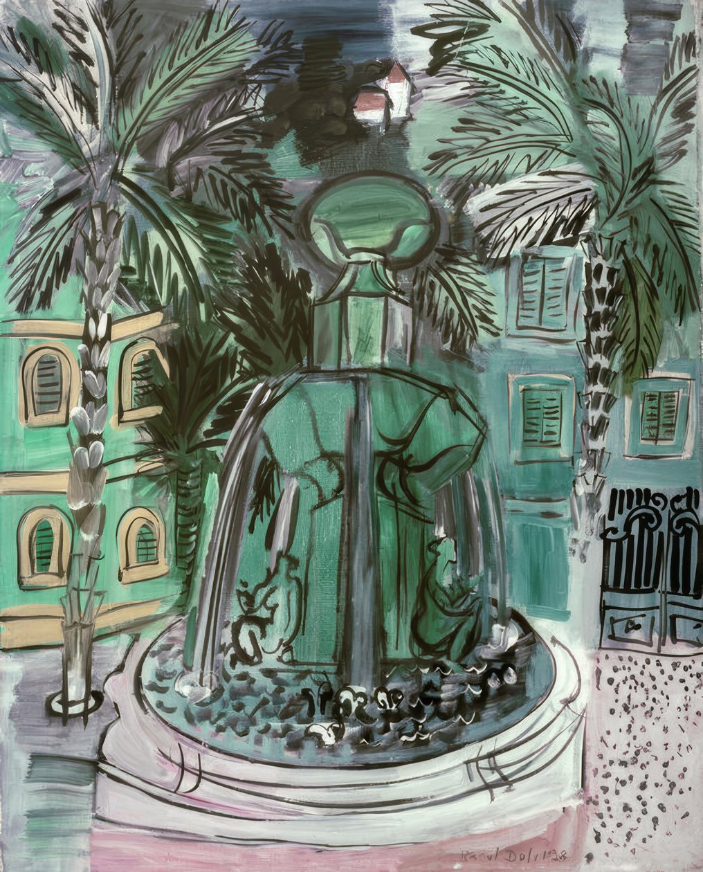 La Fontaine i Hyères af Raoul Dufy