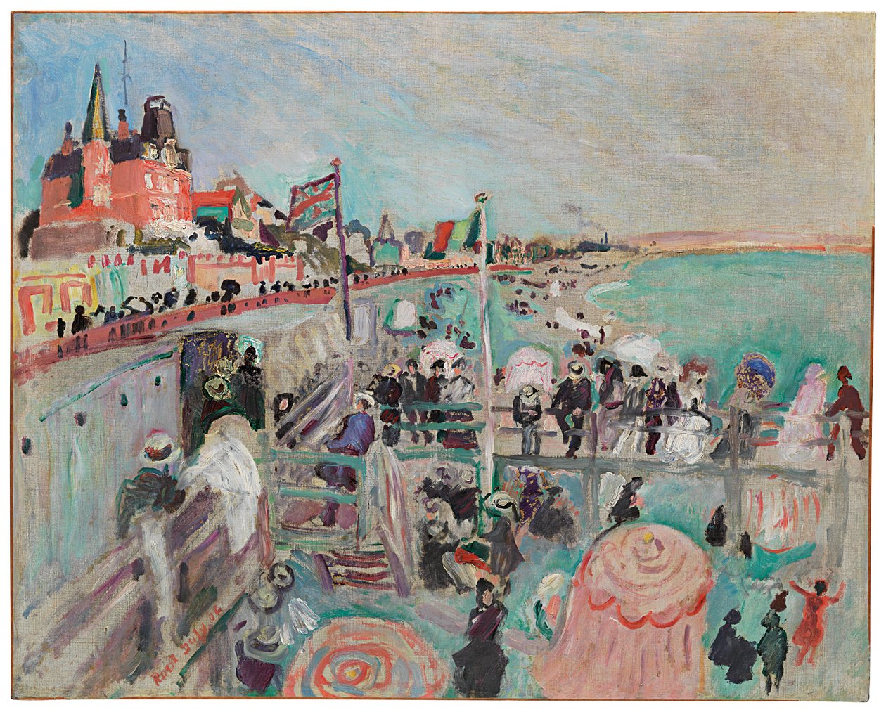 Stranden ved Le Havre af Raoul Dufy
