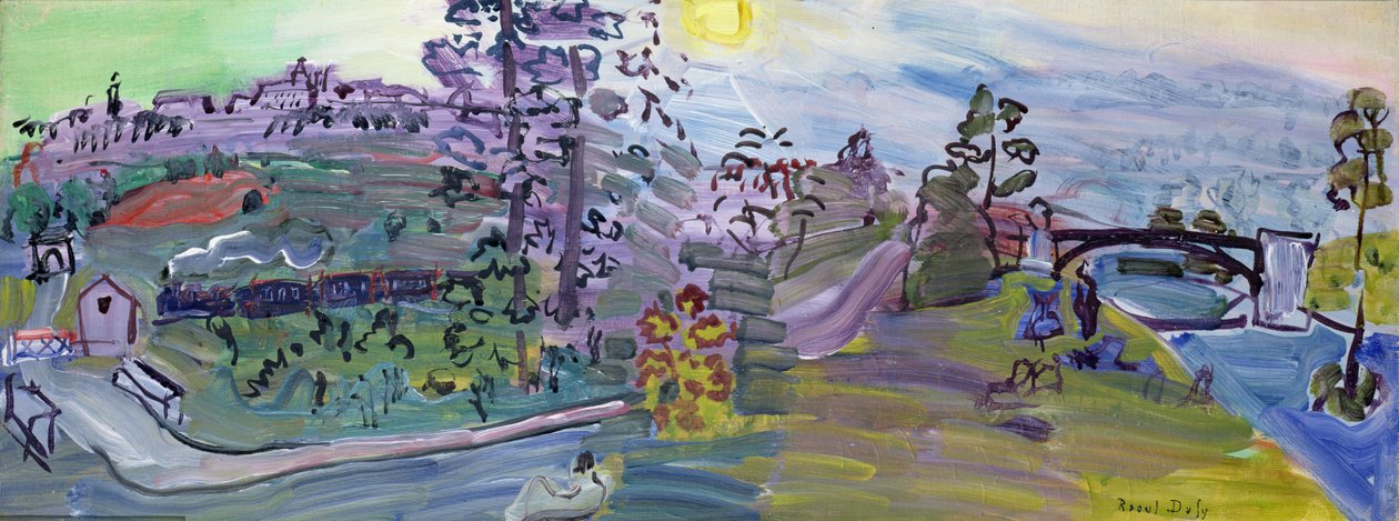 Landskab i Langres, ca. 1933 (olie på lærred) af Raoul Dufy