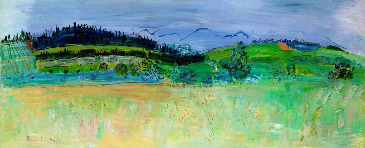 Landskab i de orientalske Pyrenæer, fra Route du Boulou af Raoul Dufy