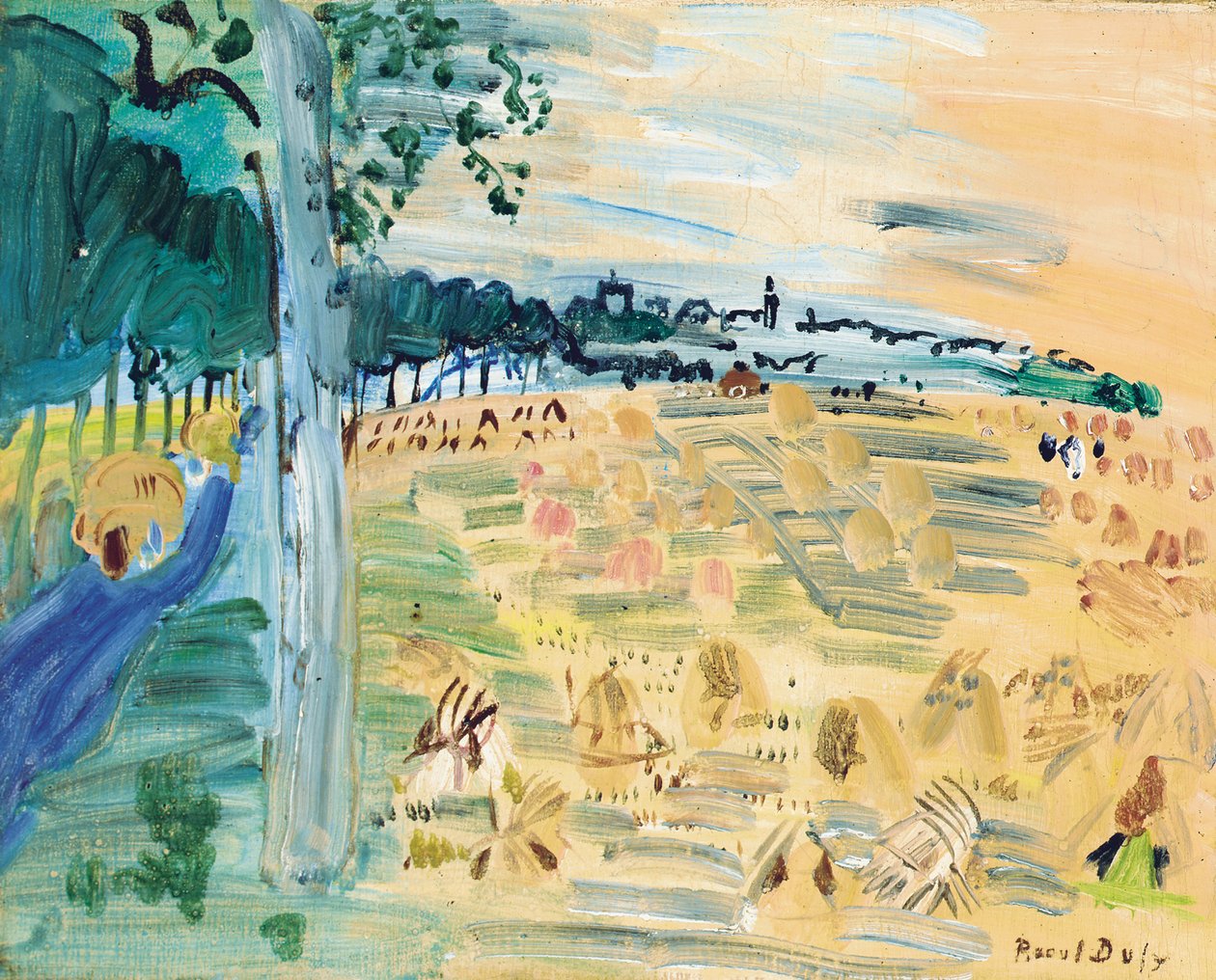 Langres, ca. 1935 (olie på lærred) af Raoul Dufy