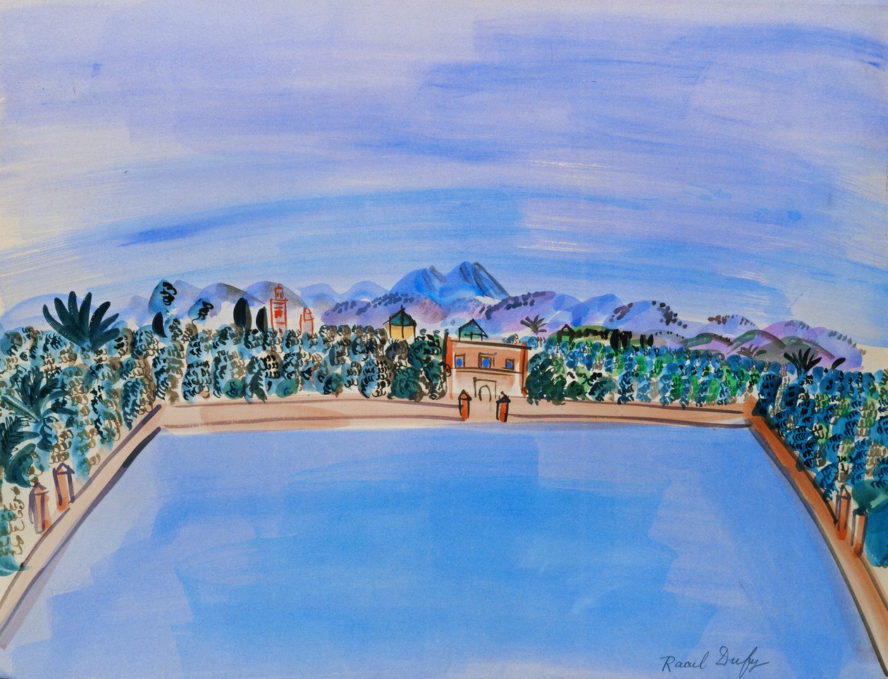 Le Bassin, Menara Gardens, Marrakech af Raoul Dufy