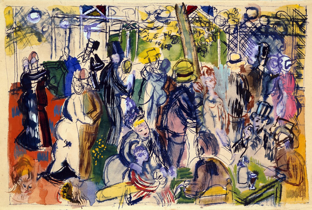 Le Moulin de la Galette (akvarel, pen og blæk) af Raoul Dufy