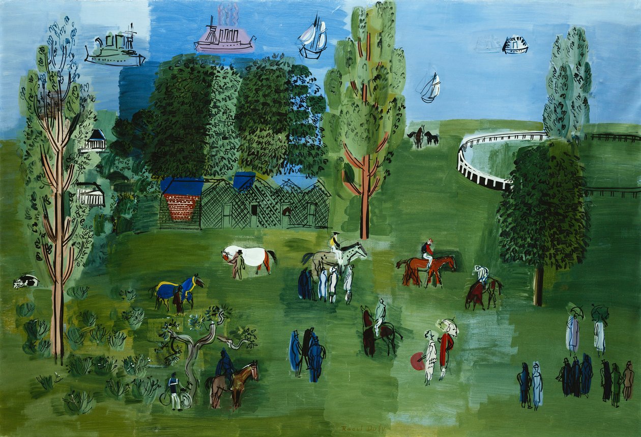 Le Paddock, ca. 1926 (olie på lærred) af Raoul Dufy