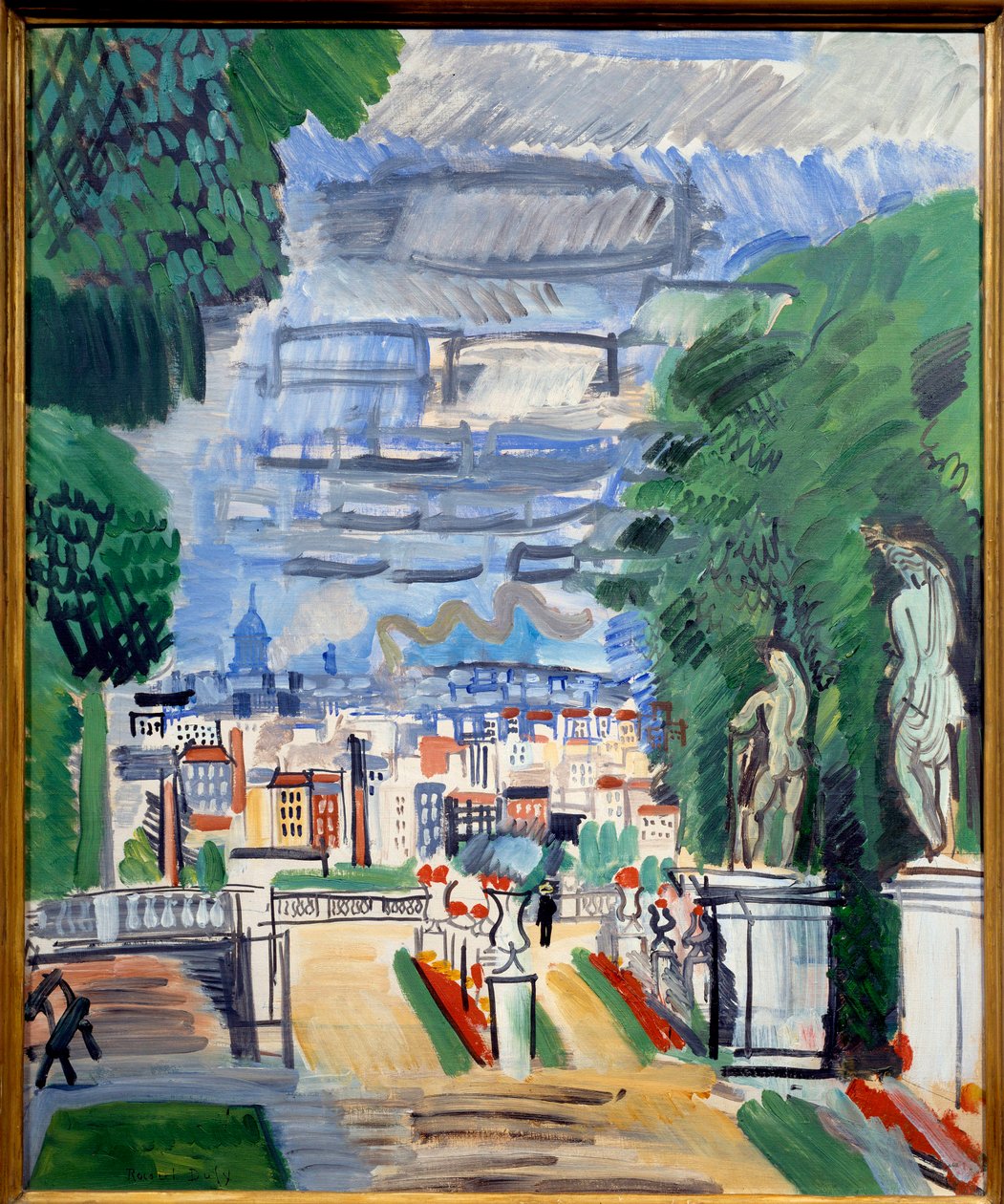 Le parc de Saint Cloud, 20. århundrede (olie på lærred) af Raoul Dufy