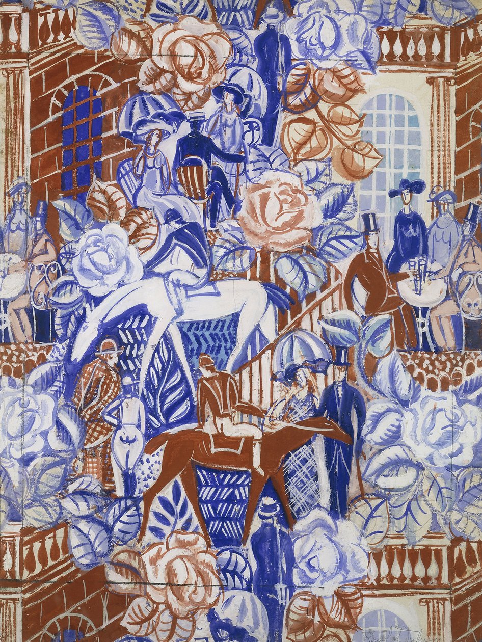 Les Elegantes a la Bagatelle, ca. 1919-20 (gouache på papir) af Raoul Dufy