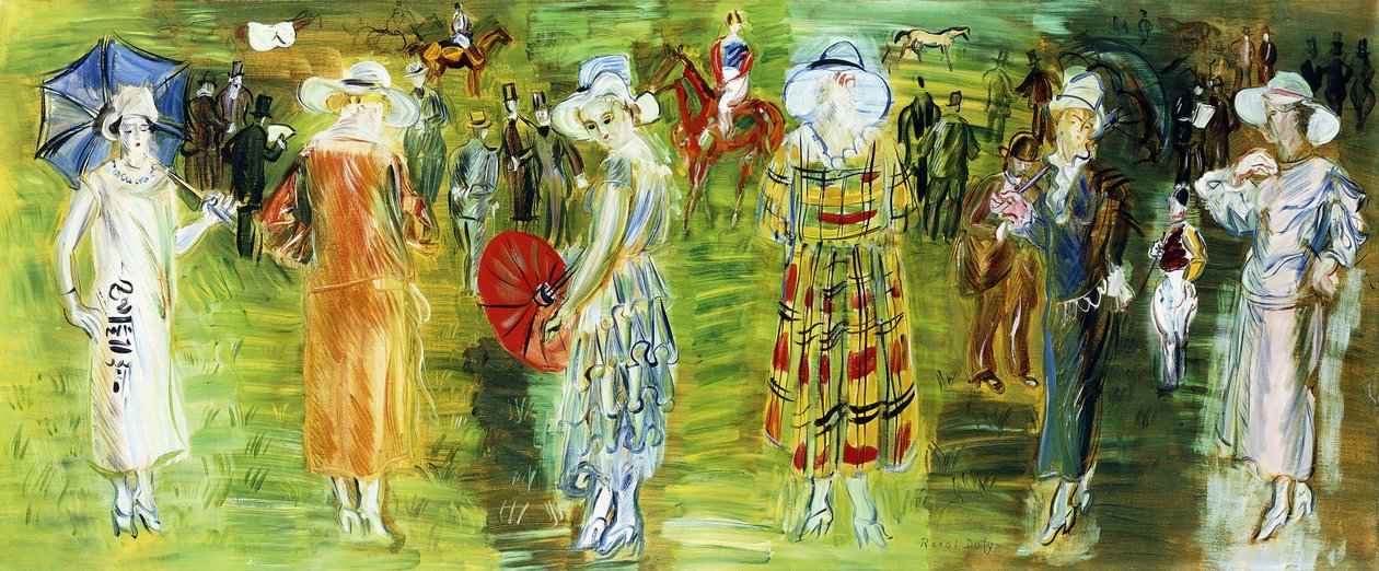 Poirets mannequiner ved væddeløbene i 1923 af Raoul Dufy