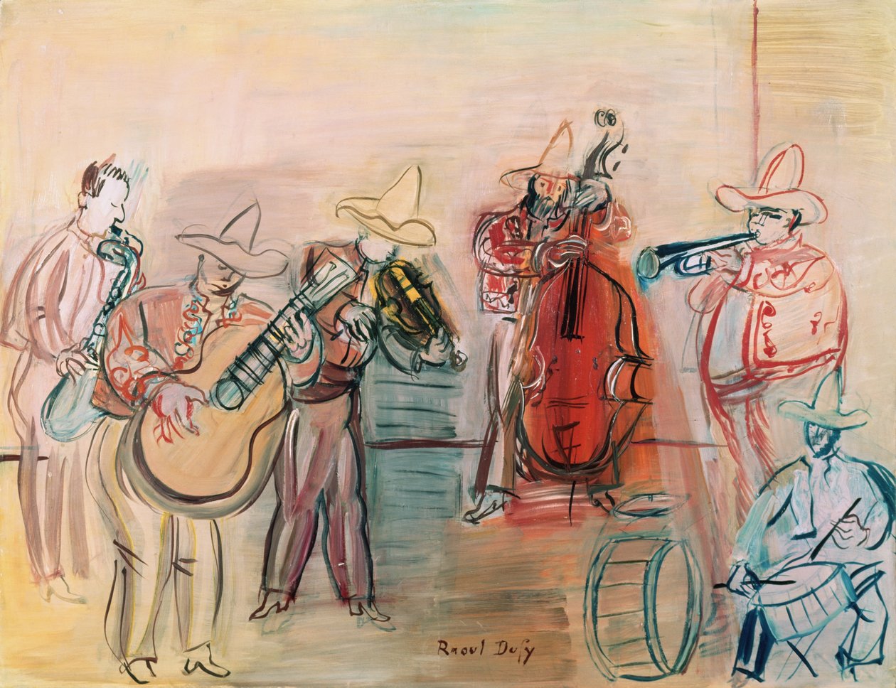 Mexican Jazz (akvarel og gouache på papir) af Raoul Dufy