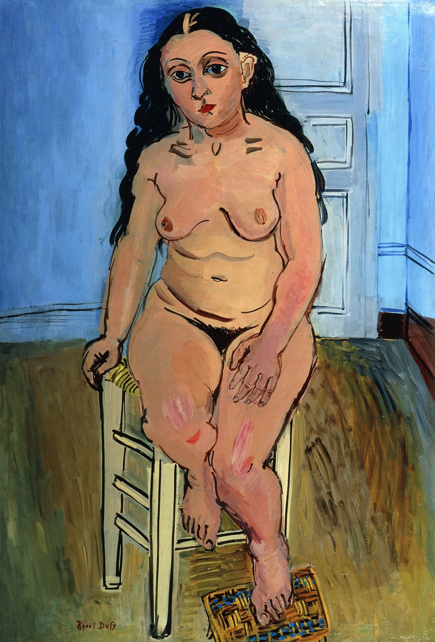 Nøgen kvinde på skammel af Raoul Dufy