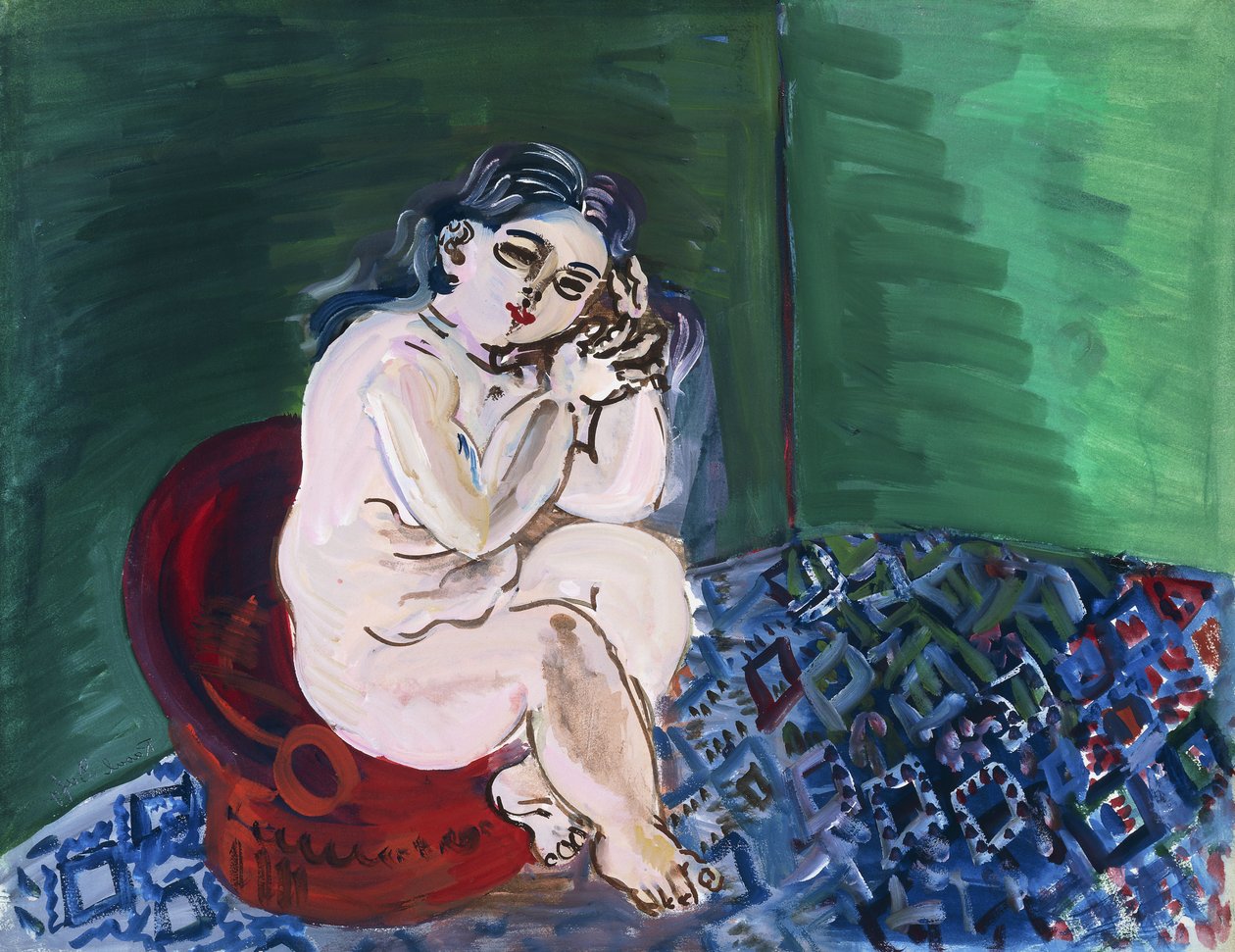 Nøgen med en stol; Nu au Fauteuil af Raoul Dufy