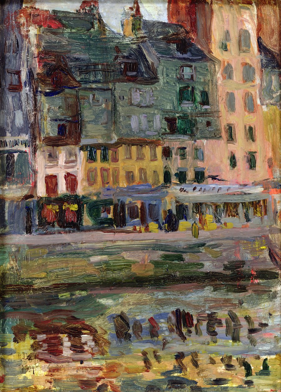 Gamle huse på havnen i Le Havre af Raoul Dufy
