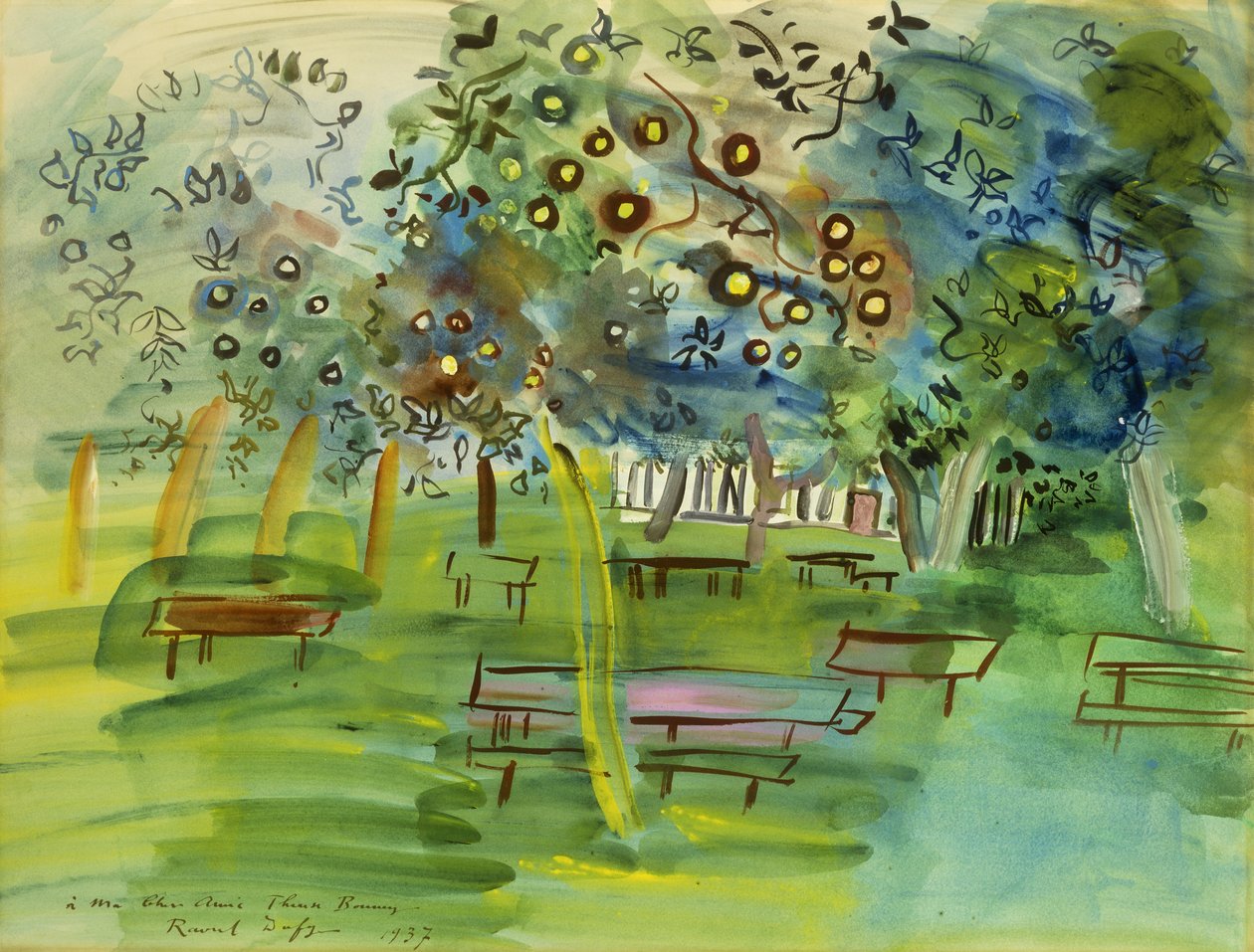 Frugtplantage i Normandiet; Verger en Normandie af Raoul Dufy