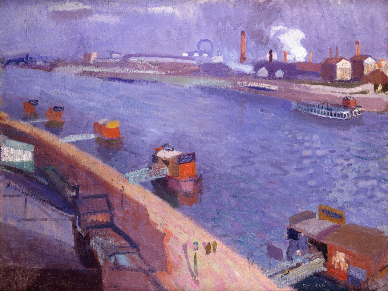 Seines kajer; Eiffeltårnet i det fjerne; Quais de la Seine; La Tour Eiffel au Lointain af Raoul Dufy