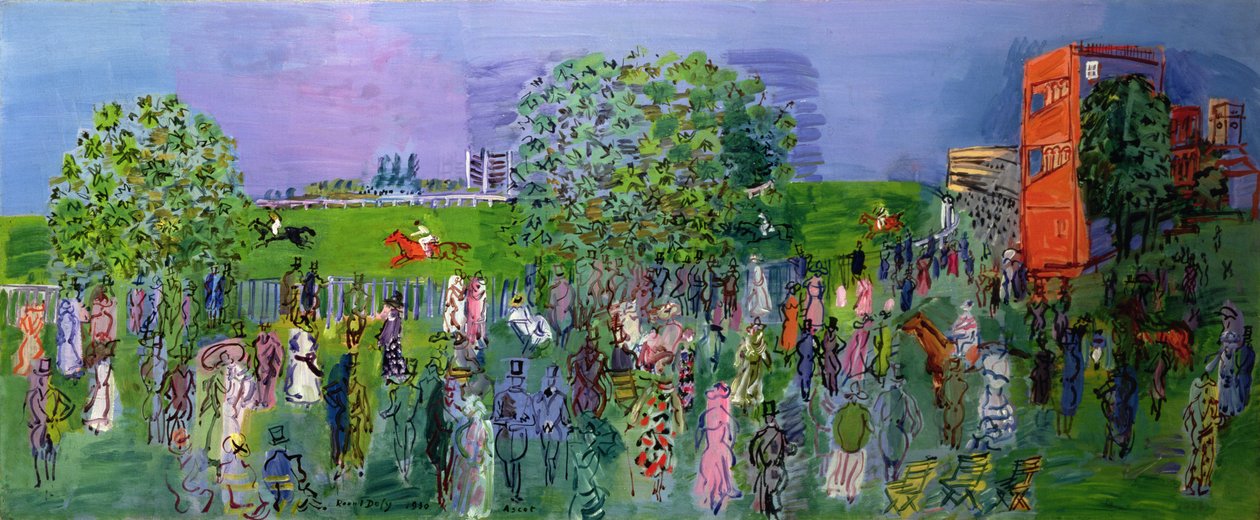 Væddeløb på Ascot: den kongelige indhegning af Raoul Dufy