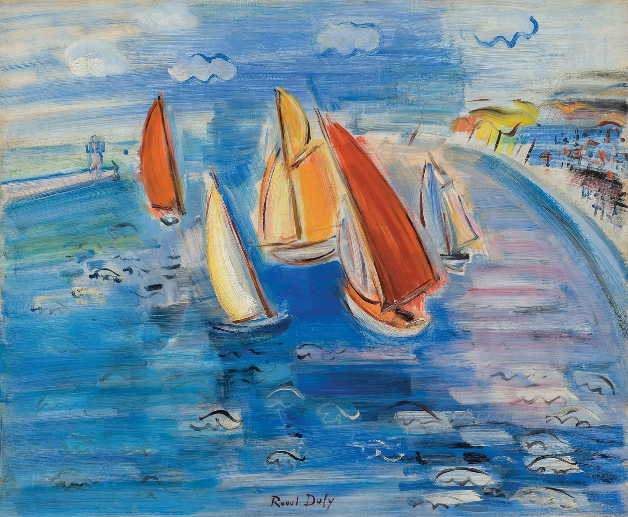 Regattaer ved Sainte-Adresse; Regates a Sainte-Adresse, ca. 1930 (olie på lærred) af Raoul Dufy