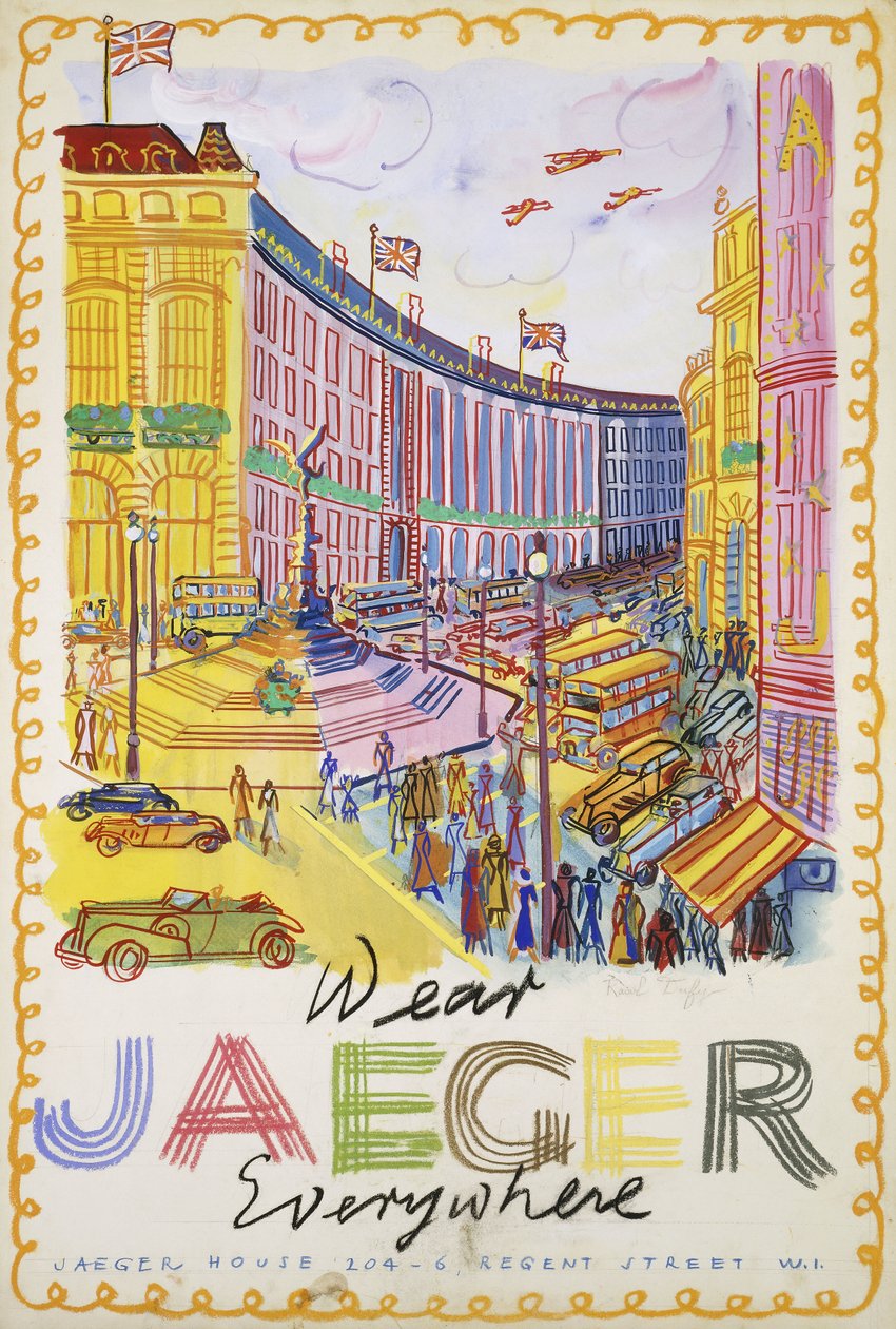Regent Street, ca. 1936 (gouache på papir) af Raoul Dufy