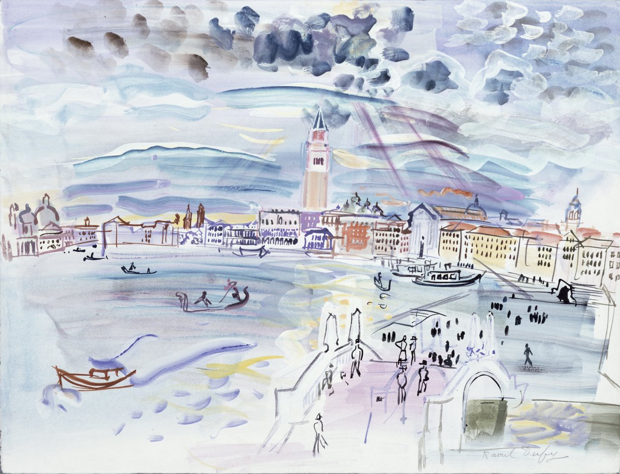 Riva degli Schiavoni, Venedig af Raoul Dufy