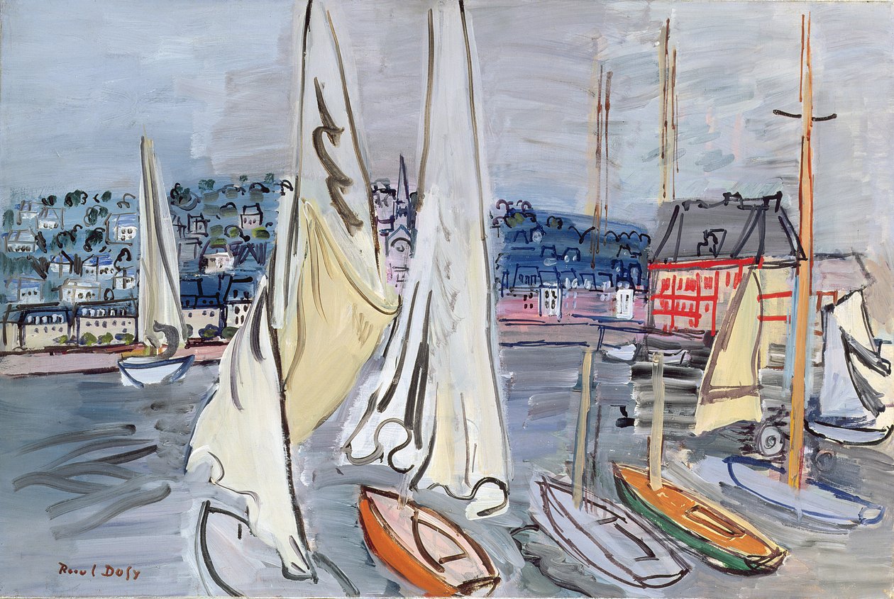Sejlbåde i Deauvilles havn af Raoul Dufy
