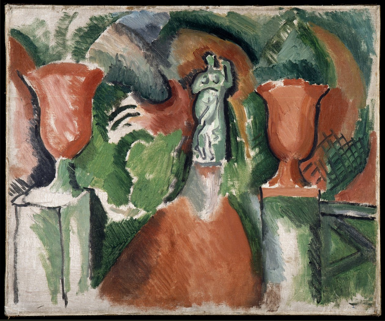 Statue med to røde vaser af Raoul Dufy