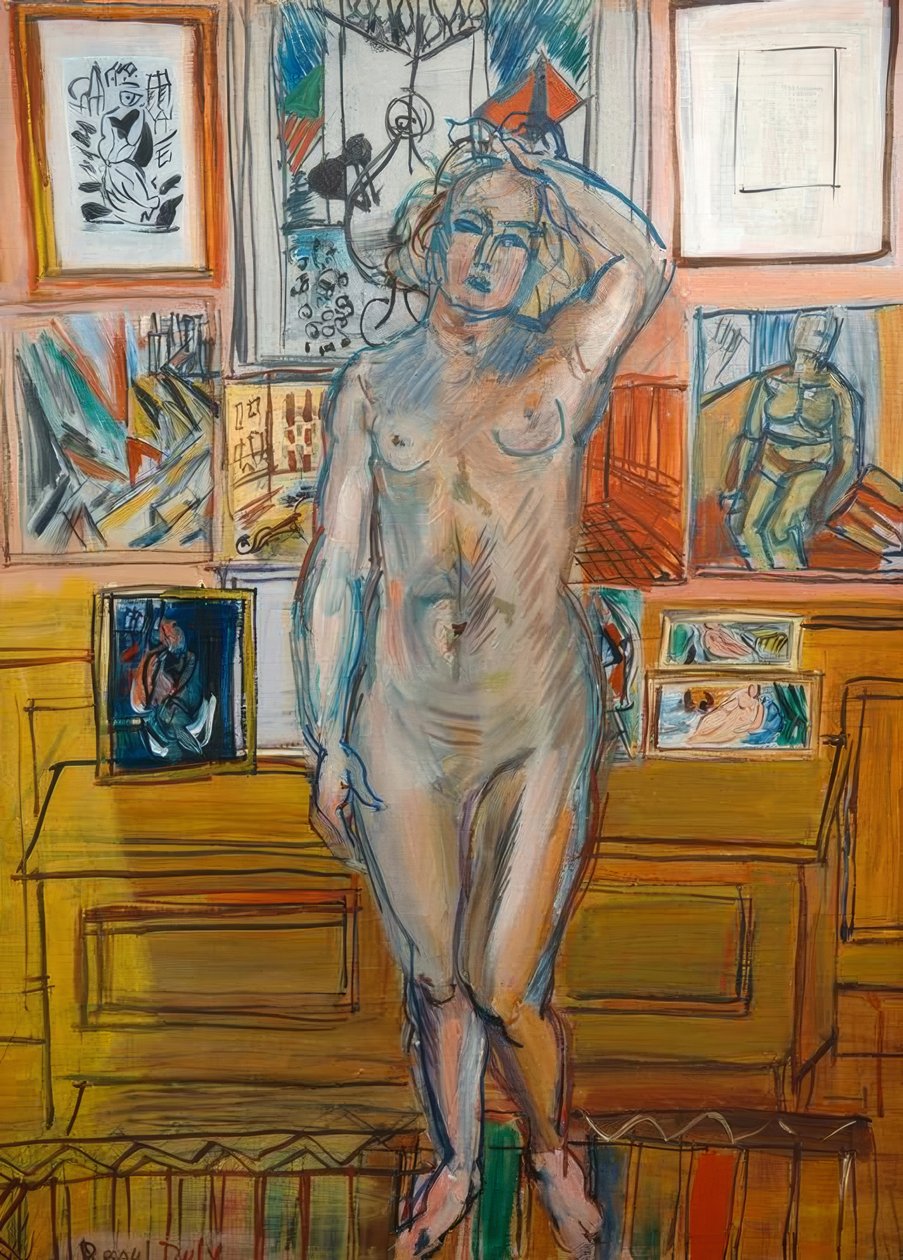 Stående nøgen på malerier af Raoul Dufy