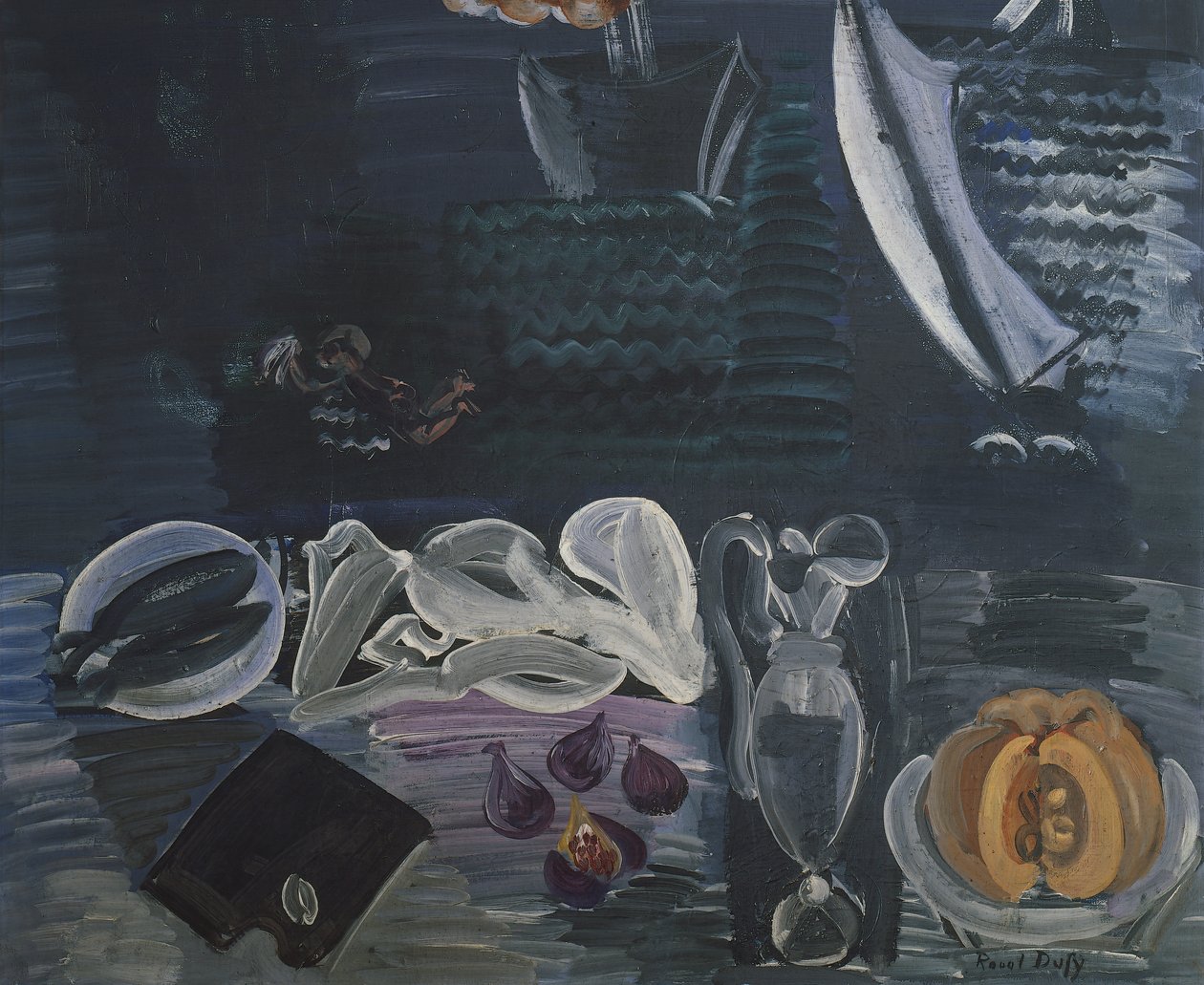 Stilleben med havet i baggrunden af Raoul Dufy