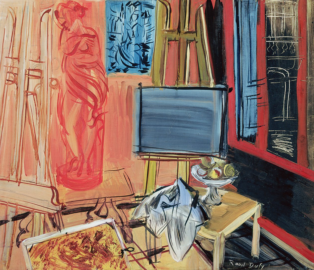 Stilleben (olie på lærred) af Raoul Dufy