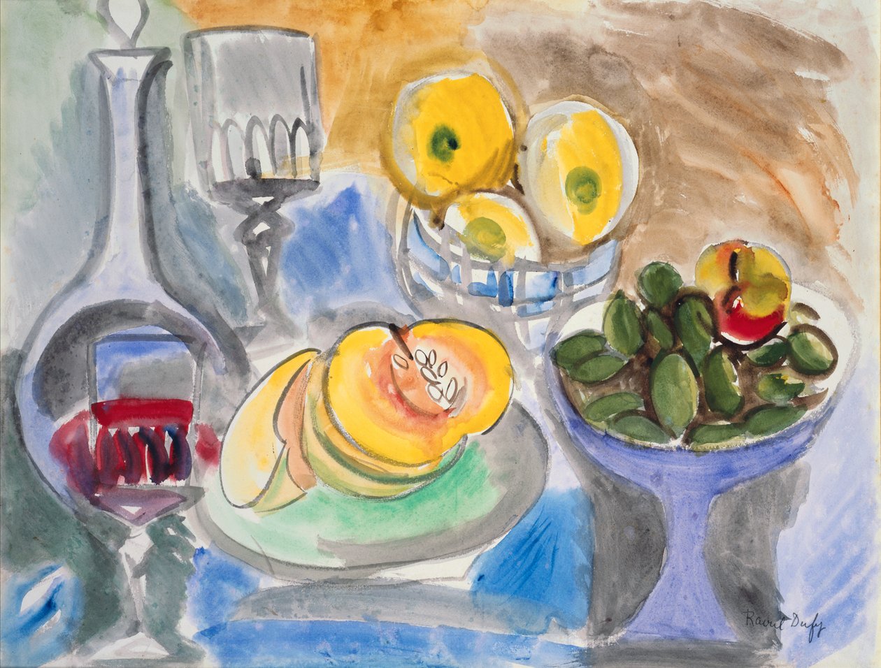 Stilleben, ca. 1923 (akvarel på papir) af Raoul Dufy