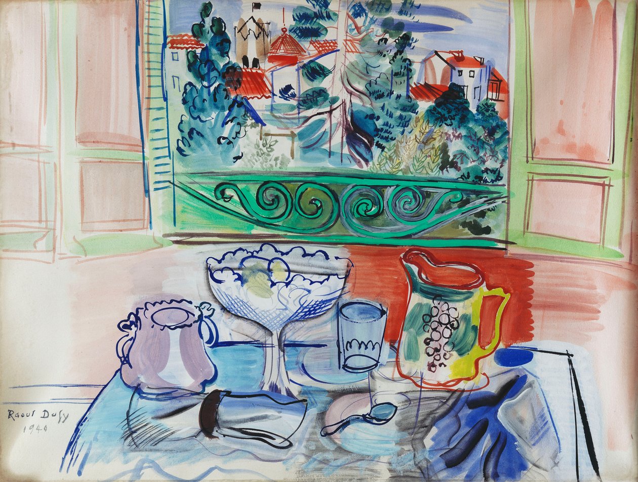 Stilleben med to glas ved Ceret; Nature morte aux deux Verres a Ceret af Raoul Dufy