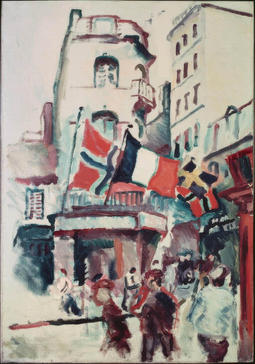 Gade med flag af Raoul Dufy
