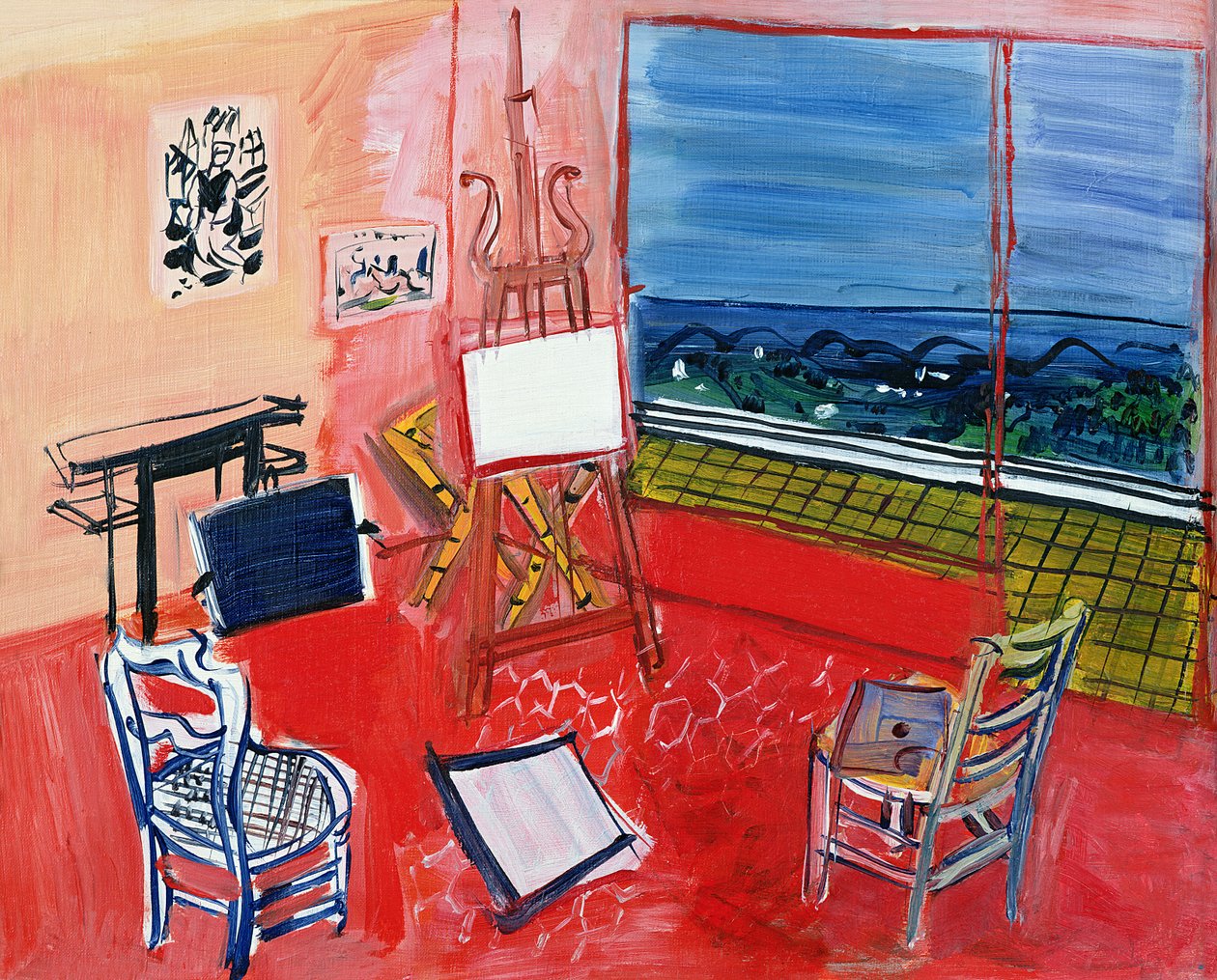 Atelier i Vence (olie på lærred) af Raoul Dufy