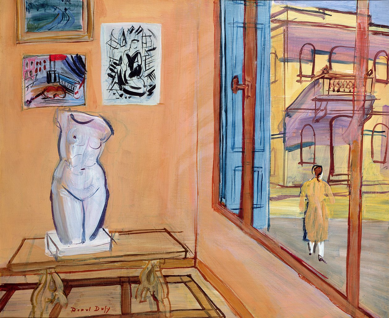 Studio with a Torso, ca. 1946 (olie på panel) af Raoul Dufy
