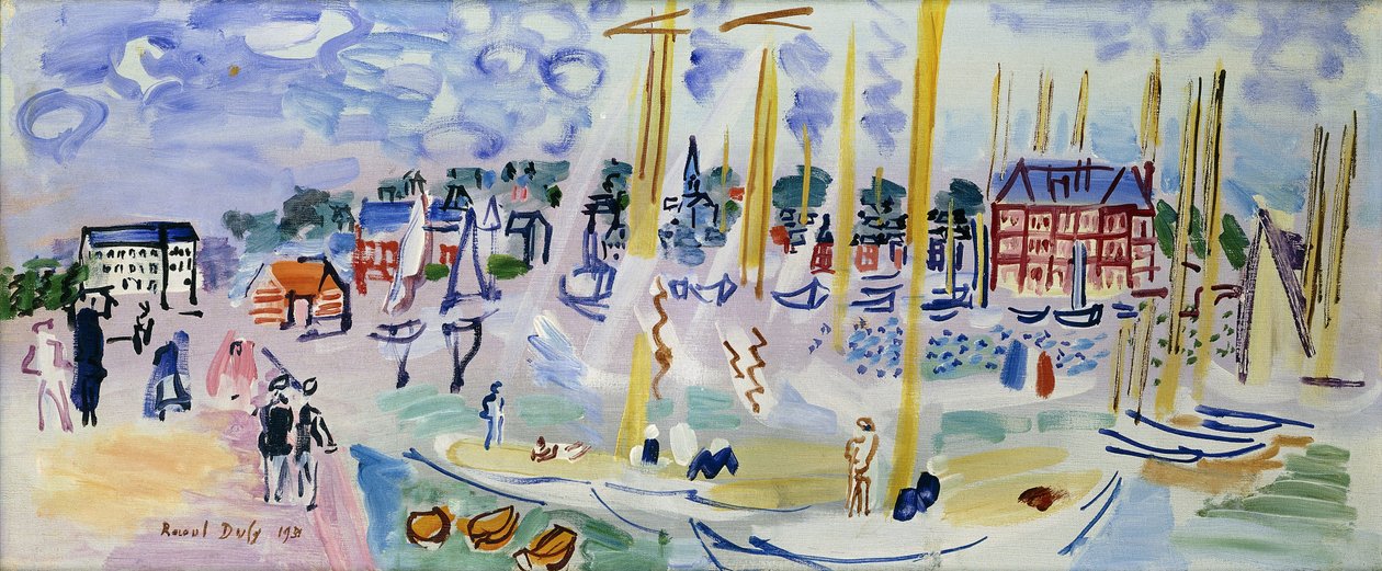 Søndag Deauville; Dimanche a Deauville af Raoul Dufy
